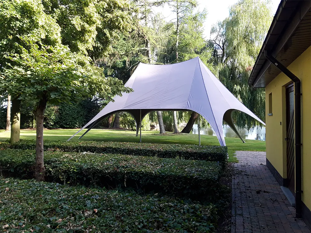 Dubbele stertent 10 meter in taupekleur