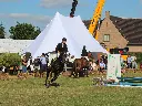 Elegante dubbele stertent op paardentoernooi