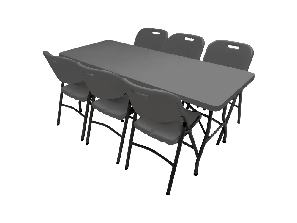 Buffettafels 180 cm met 6 klapstoelen pro