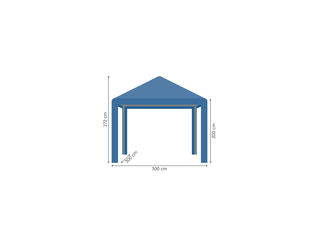 Partytent 3 x 3 m afmetingen