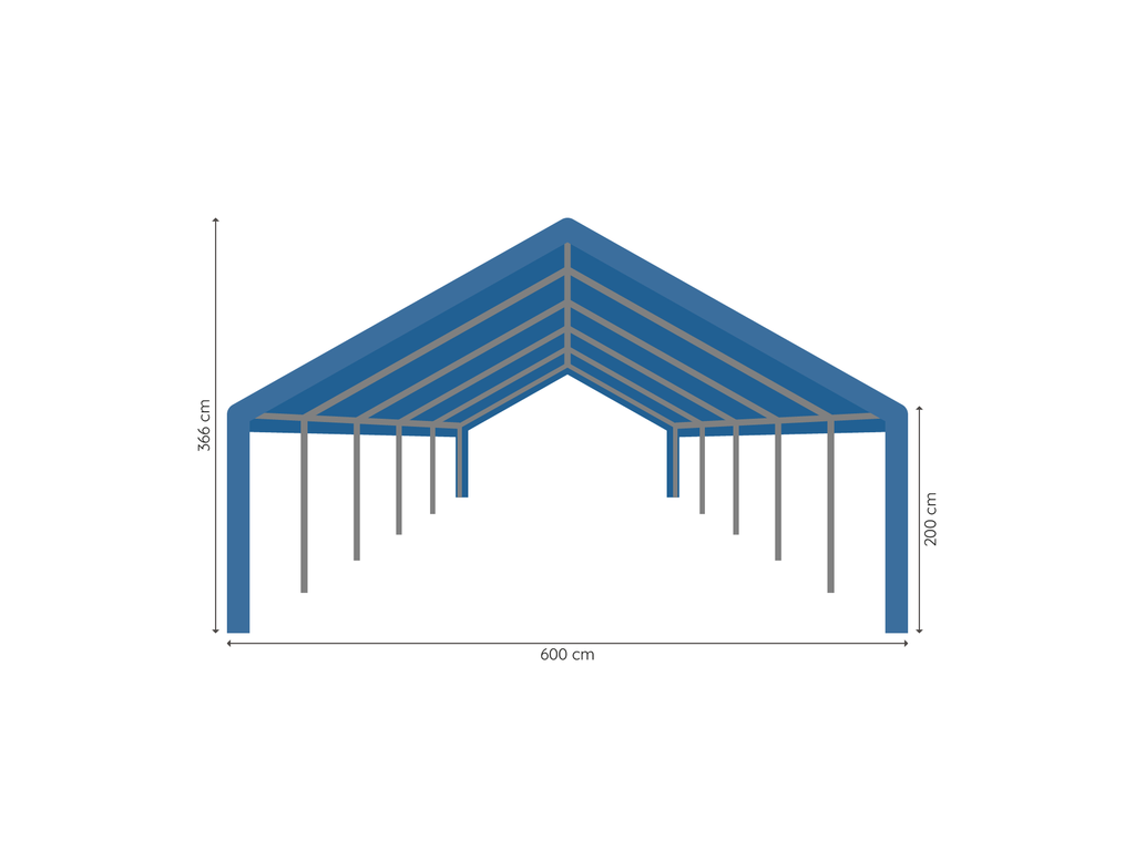 Partytent 6 x 10 m afmetingen