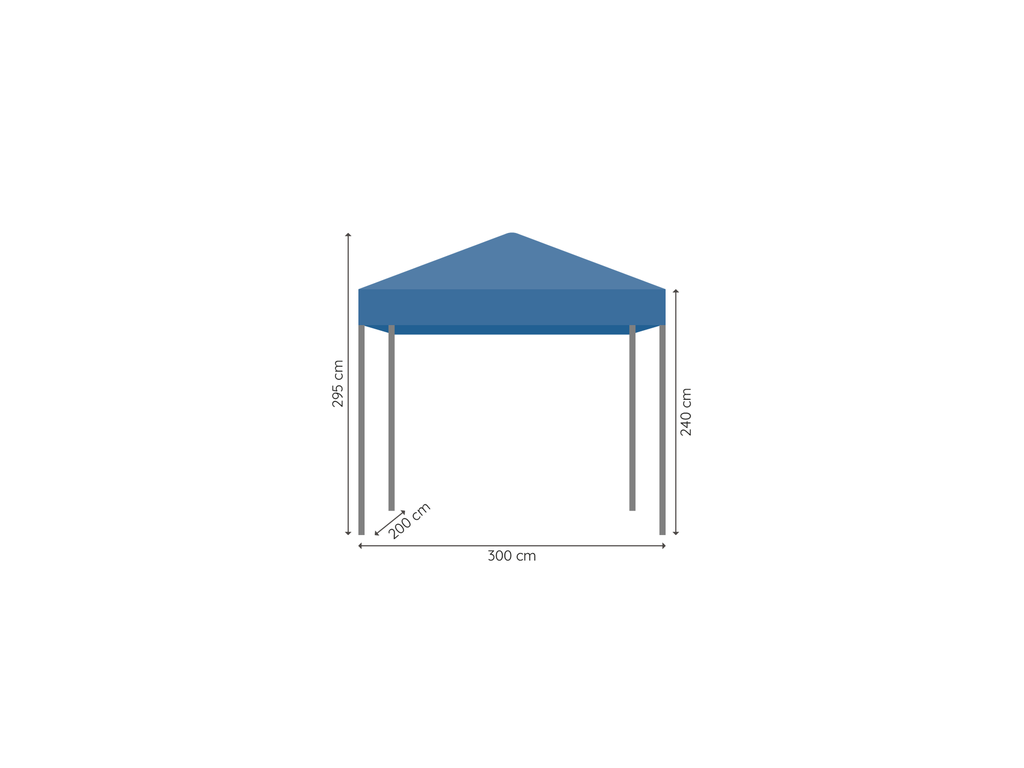 Vouwtent 2 x 3 m S30 afmetingen