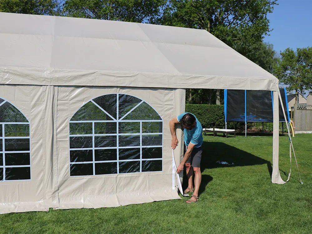 Winddichte partytent 3x4 pvc pro 50 beige