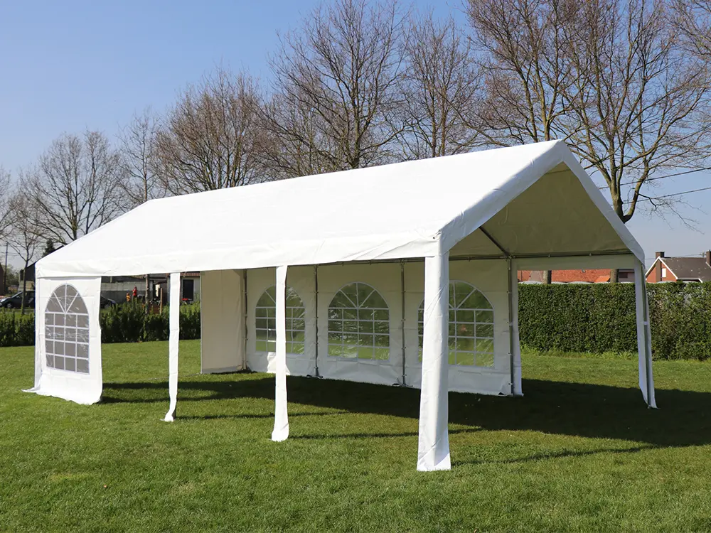 Zijwanden in pvc per 2 meter afneembaar