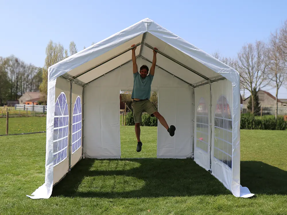 Grote witte pvc feesttent 4x10