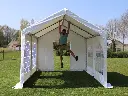 Grote witte pvc feesttent 4x10