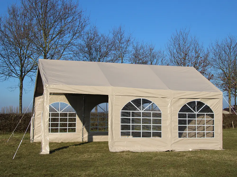 Robuuste partytent 4x4 meter pvc pro 50 HQ beige