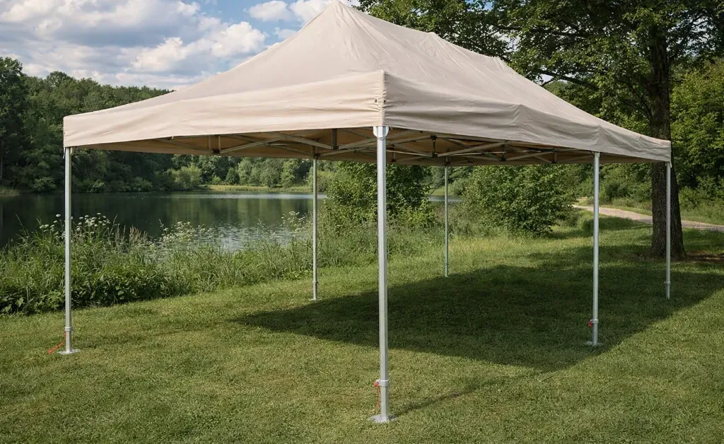 Tweedehands: vouwtent 4 x 8 m Solid 50 pvc beige