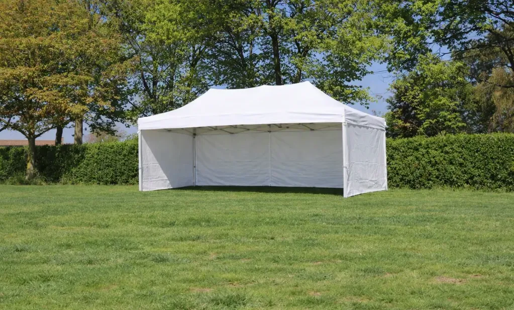 Einde reeks: vouwtent 3 x 6 m Solid 50 pvc wit