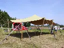 Stretchtent 6 x 10 m: chino zeil